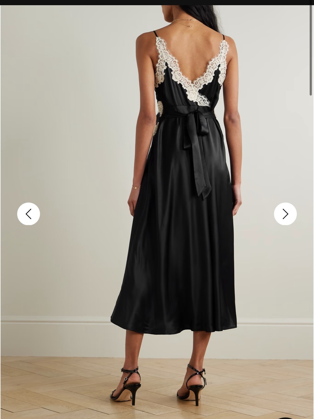 Doen Navy Slip Dress with Cream Lace Trim - Picture 2 of 2